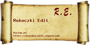 Rekeczki Edit névjegykártya